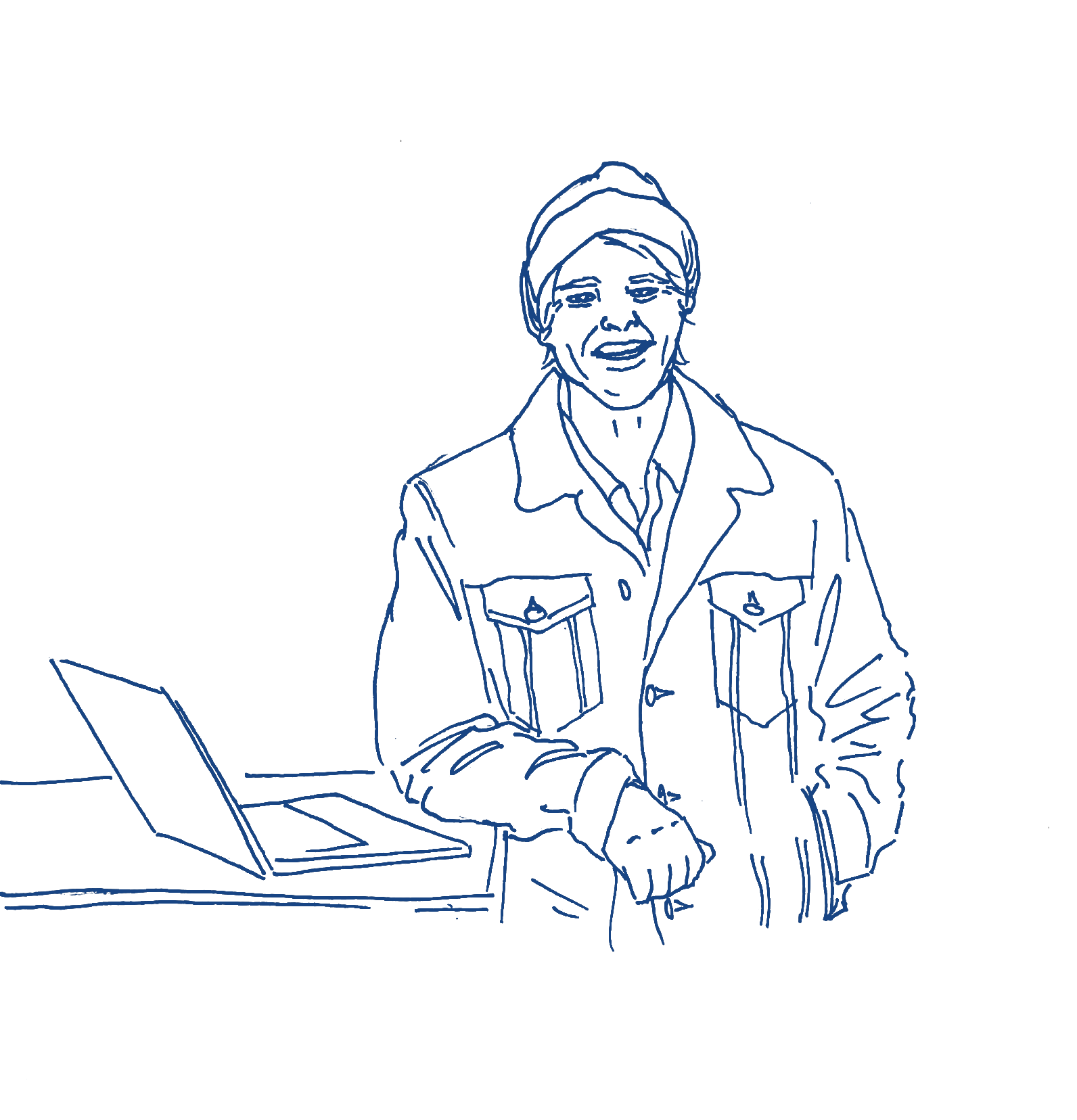 Drawing of a remote worker